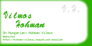 vilmos hohman business card
